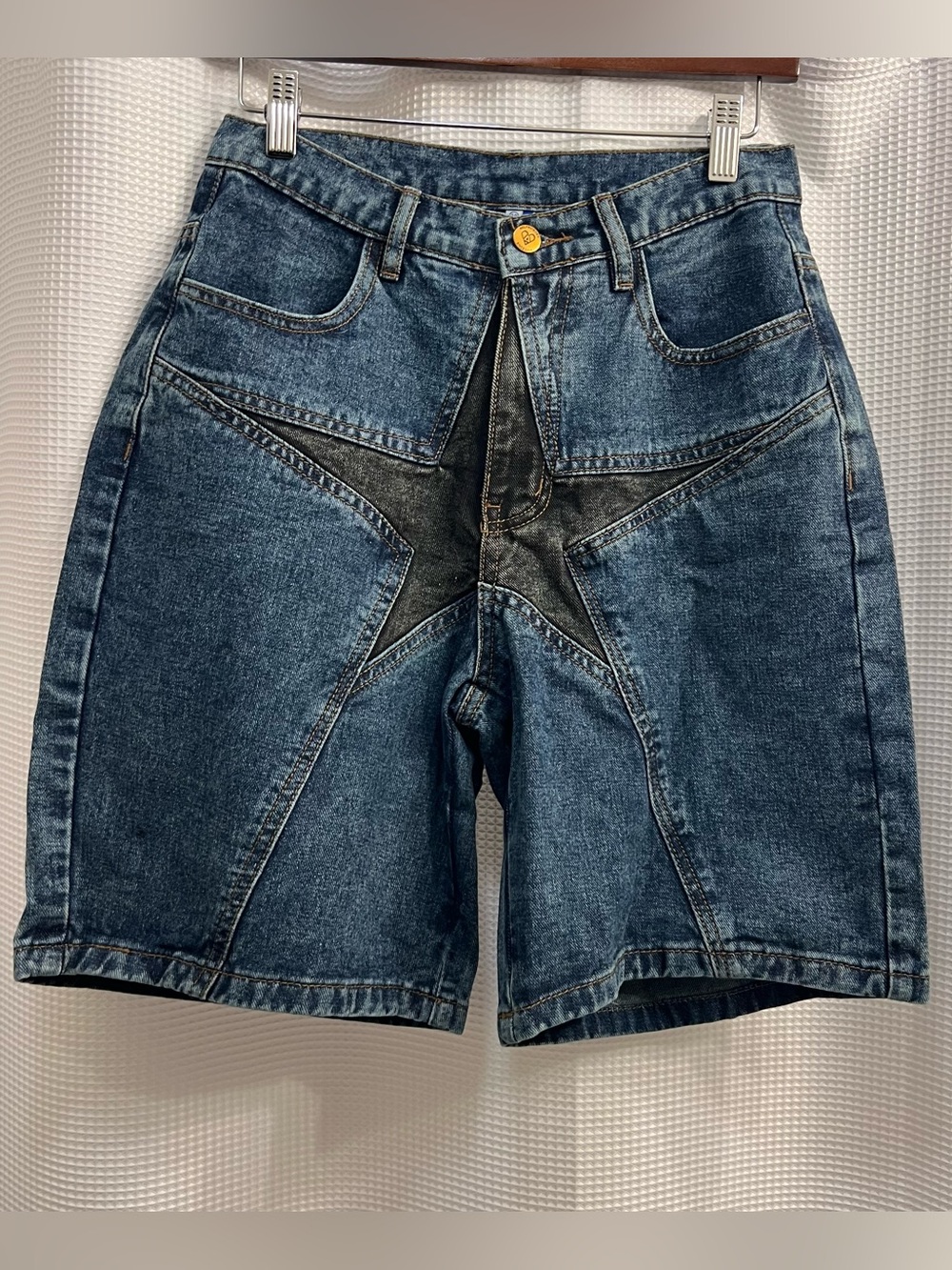 Denim Star Patch unisex Blue Jean star Shorts